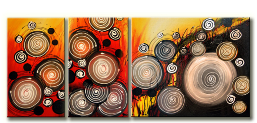 Schilderij - Colourful Swirls